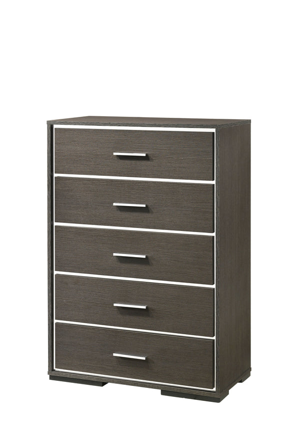 English Elm Escher Eight-Drawer Modern Oak-Style Dresser with Soft-Close Glides, Dovetail Construction, Dust-Proof Gray,Oak 54 L x 20 W x 37 H B2726P261878