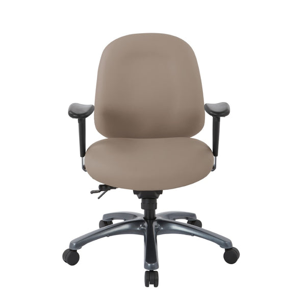 OSP Home Furnishings Multi-function Ergonomic Mid Back Office Chair with Lumbar Support and Titanium Base Stratus 8512-R103