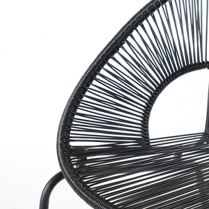 English Elm Condessa Outdoor Pe Rattan Loveseat Iron Frame Weather Resistant Patio Seating Black N775P423051B