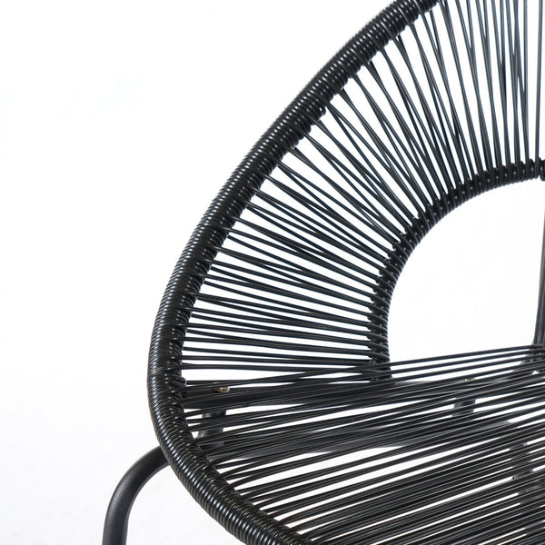 English Elm Condessa Outdoor Pe Rattan Loveseat Iron Frame Weather Resistant Patio Seating Black N775P423051B