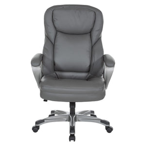 OSP Home Furnishings Exec Bonded Leather Office Chair with Lumbar Support for Executive Home Workspace ECH67707-EC42