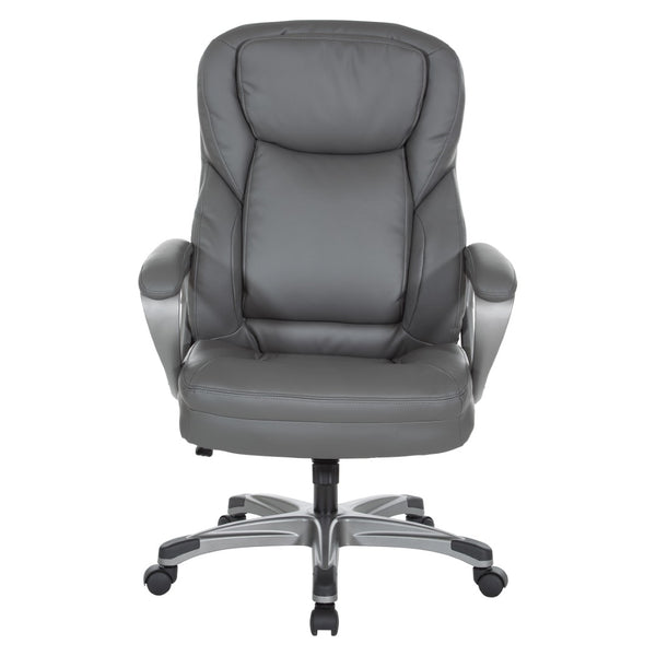 OSP Home Furnishings Exec Bonded Leather Office Chair with Lumbar Support for Executive Home Workspace ECH67707-EC42