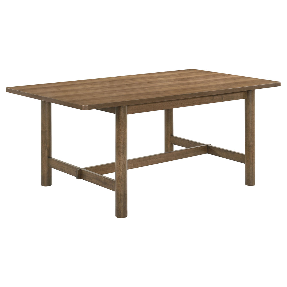 English Elm Graham Walnut Veneer Rectangular Table with Trestle Base Seats Six for Family Dining B062P441070