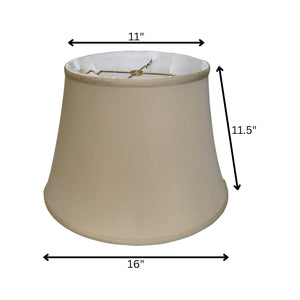 English Elm Slant Euro Bell Pongee Silk Softback Lampshade Elegant Champagne Neutral for Traditional Decor B075101166
