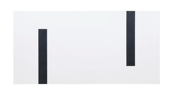 English Elm Modern Sculpted Sofa Table with Two-Tone Finish, Open Shelves for Display and Minimalist Storage Elegance Black,White 28 L x 28 W x 7 H B2741P357615