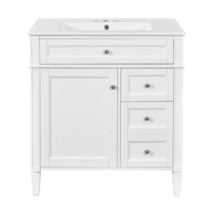 English Elm 30'' Bathroom Vanity With Ceramic Sink & Elegant Storage Solutions For Modern Home Décor Upgrade N710P250194K