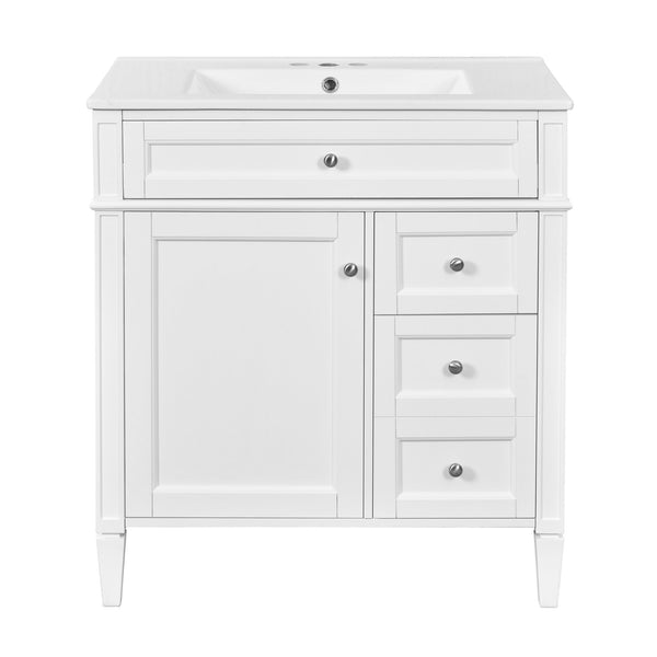 English Elm 30'' Bathroom Vanity With Ceramic Sink & Elegant Storage Solutions For Modern Home Décor Upgrade N710P250194K