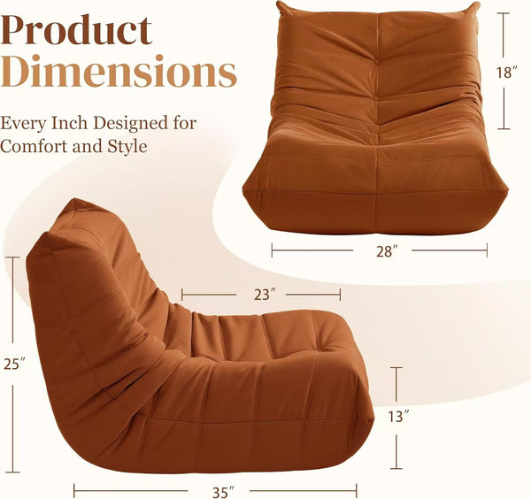 English Elm Luxury Plush Accent Chair with Button-Tufted Corduroy Cover and High-Density Memory Foam Comfort, Anti-Slip Base Orange W3955P388725
