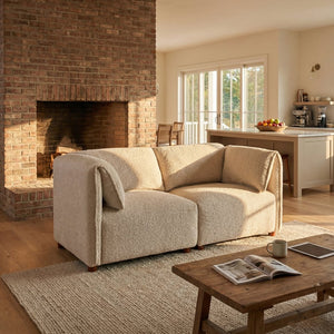English Elm Aura Boucle Modular Sectional Sofa Low Profile 2 Seat Contemporary Living Room N773P386676S
