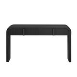 English Elm Trexm Unique Modern Rounded Silhouette and Smooth Surface Console Table With 2 Drawers For Living Room and Entryway(Black)