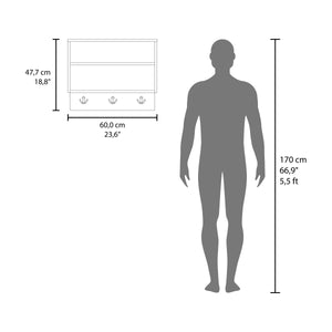 English Elm Aranjuez Slim Console Table White & Light Oak – Modern Open Shelf Storage, Space-Saving Entryway Solution B070P368074