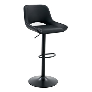 English Elm Set of 2 Pu Leather Barstools with Gold Footrest Curved Back for Kitchen Island Black W1151P383775