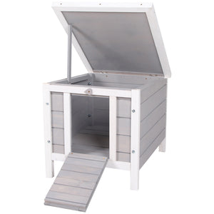 English Elm Pawhut Outdoor Wooden Rabbit Hutch Waterproof Roof Raised Floor Small Pet Shelter W2225P173739
