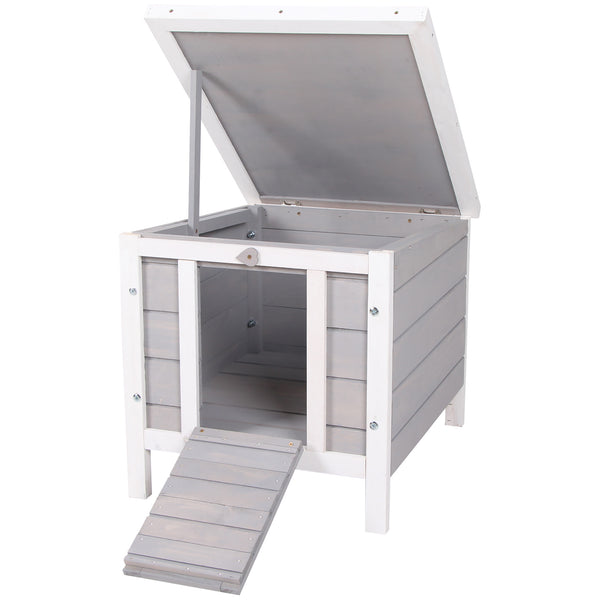 English Elm Pawhut Outdoor Wooden Rabbit Hutch Waterproof Roof Raised Floor Small Pet Shelter W2225P173739