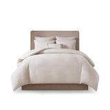 N Natori Hanae Transitional Cotton Blend Yarn Dyed 3 Piece Comforter Set NS10-3243 White