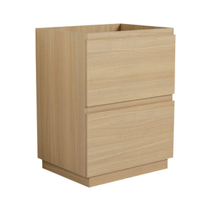 English Elm 24" Engineered Wood Bathroom Vanity with Dual Drawers, Freestanding Storage Cabinet, 24" x 18" x 35" Oak W1972P188241