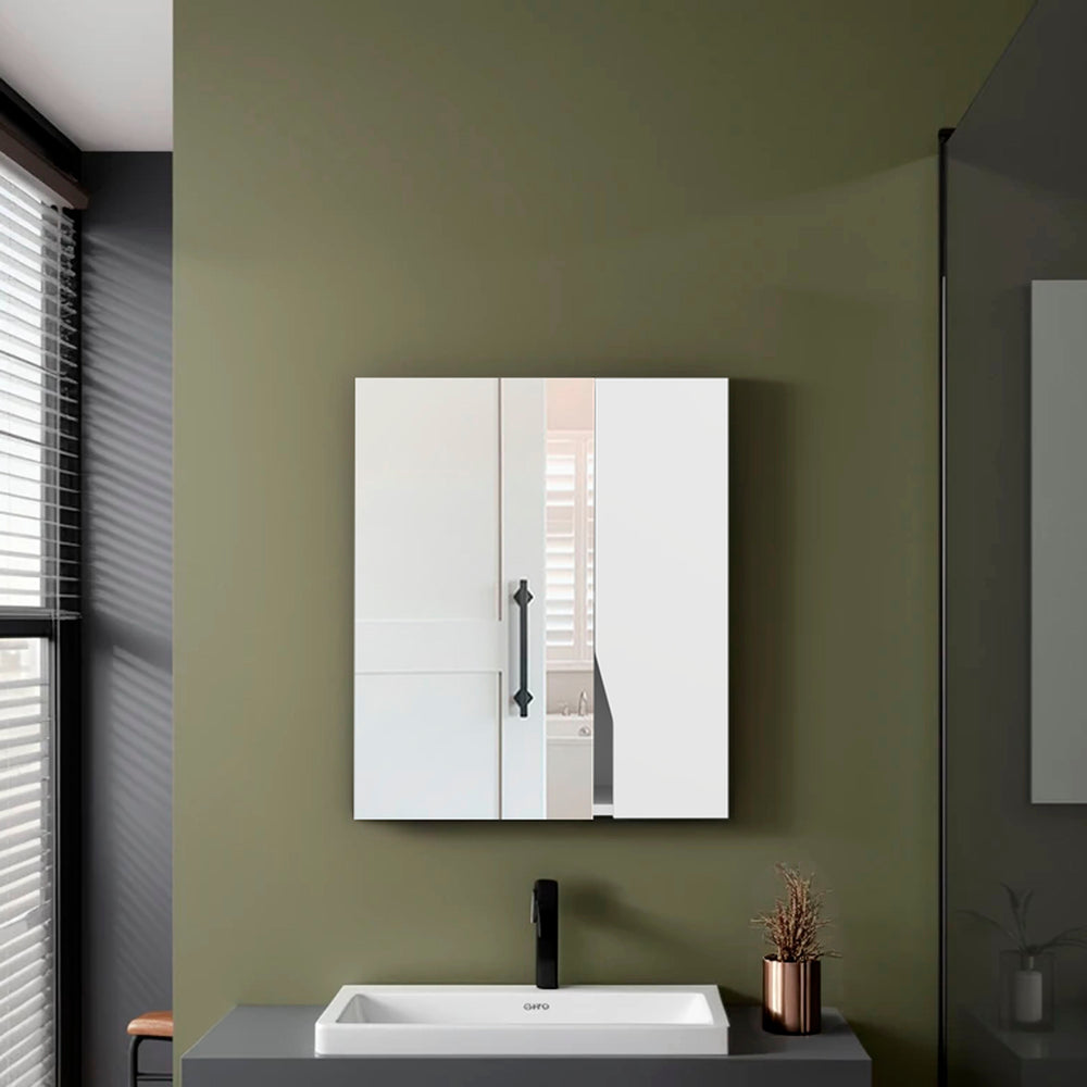 English Elm Athol Mirrored Wall Medicine Cabinet with Five Shelves for Organized Bathroom Storage B097P474253