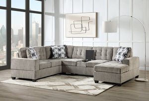 English Elm Oslo Gray Upholstered Sectional With Reversible Chaise & Cup Holders - Perfect For Family Lounging! B078S00592
