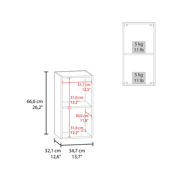 English Elm White Wall-Mounted Medicine Cabinet with Concealed Storage and Open Shelf for Organized Bathrooms B062P389908