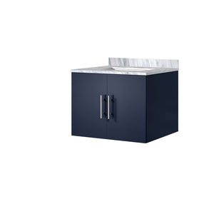 English Elm Navy Bathroom Vanity 24" W X 22" D With Elegant Carrara Marble Top For Small Spaces & Storage B2731P258560