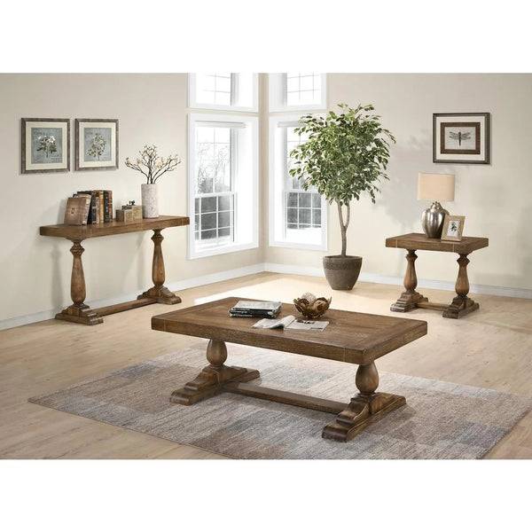 English Elm 52" Dove Finish Rectangular Coffee Table Low Profile Solid Wood Living Room Accent Driftwood B011P427905
