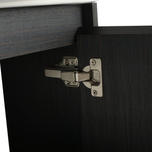 English Elm 23" Freestanding Bathroom Vanity with Ceramic Vessel Sink, Soft-Close Doors, Adjustable Shelf Storage Black Chestnut W999P206107