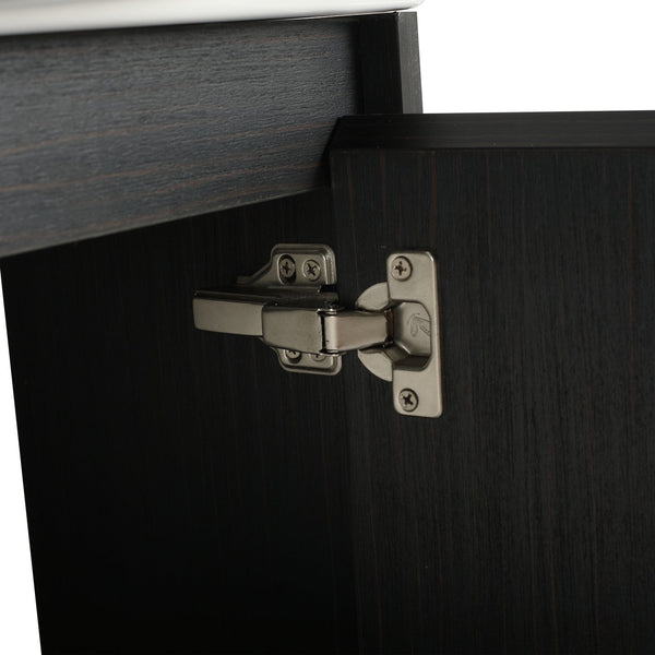 English Elm 23" Freestanding Bathroom Vanity with Ceramic Vessel Sink, Soft-Close Doors, Adjustable Shelf Storage Black Chestnut W999P206107
