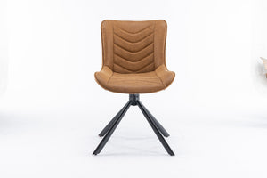 English Elm Mid-Century Modern Tufted Wingback Swivel Chairs, Set Of 2 - Stylish Leather Accent Chairs For Home T3903P405993