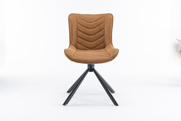 English Elm Mid-Century Modern Tufted Wingback Swivel Chairs, Set Of 2 - Stylish Leather Accent Chairs For Home T3903P405993