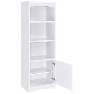 English Elm Stott Contemporary White 3-Shelf Media Tower with Framed Door, Adjustable Shelf & Display Space B062P299838