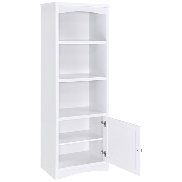 English Elm Stott Contemporary White 3-Shelf Media Tower with Framed Door, Adjustable Shelf & Display Space B062P299838