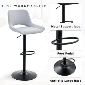 English Elm Set of 2 Pu Leather Barstools with Gold Footrest Curved Back for Kitchen Island W1151P383773