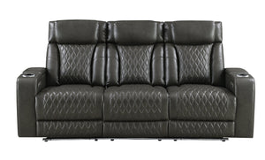 English Elm Taddeo Power Reclining Sofa with Led Lighting Usb Ports and Wireless Charging Pad B2726P435904