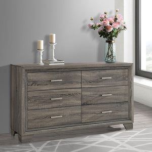 English Elm Funston Brown Oak 6-Drawer Dresser - Stylish Storage Solution For Modern Bedrooms & Decor Accents B062P375572
