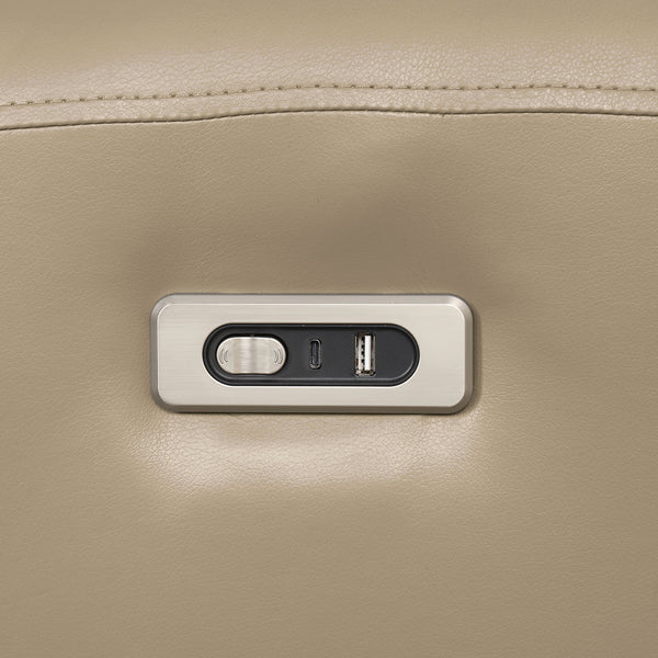 English Elm Contemporary Sandbach Manual Glider Recliner with Padded Track Arms, Smooth Motion, Soft Neutral Fabric Upholstery Beige 31 L x 36 W x 27 H B2741P387653