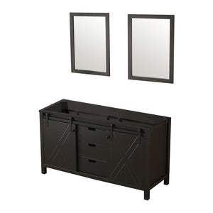 English Elm Brown Double Bath Vanity With 2 Mirrors - Elegant Storage Solution For Family & Guest Bathrooms B2731S00569