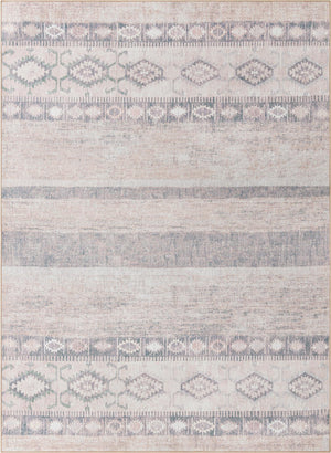 Unique Loom Timeless Verona Machine Made Geometric Rug Gray, Ivory/Light Brown/Green 7' 7" x 10' 6"