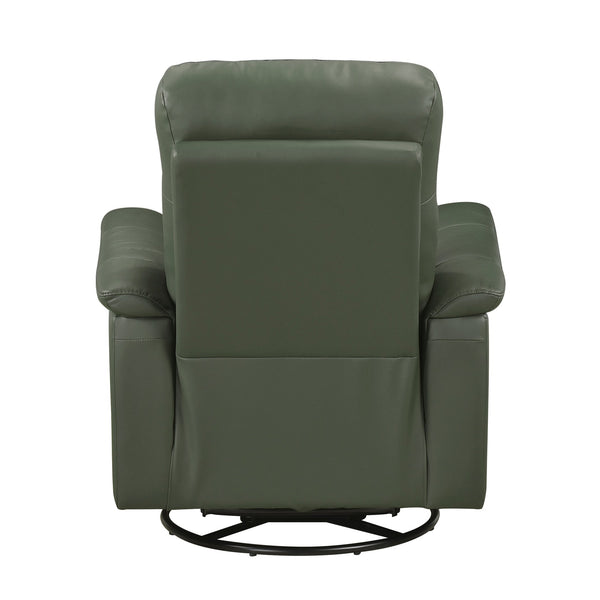 English Elm Green Swivel Glider Recliner Chair 100% Top Grain Leather Match 360° Swivel Plush Padded Comfort Reclining 35.5x36.5x40" B011P329277