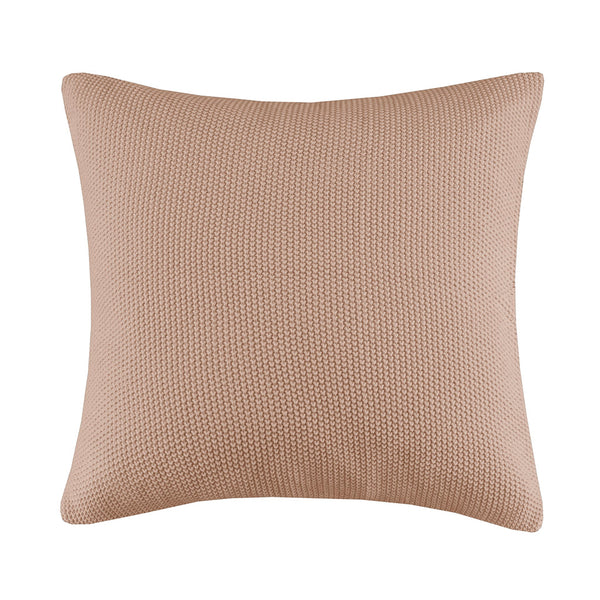 JLA Home INK+IVY - Euro Plush Knit Pillow Cover — Ultra-Soft Acrylic Euro Size with Hidden Zipper, Machine Washable Cozy Texture Brown II21-1307