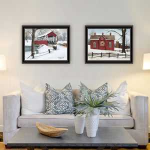 English Elm Trendy Decor 4u Billy Jacobs Two Piece Pastoral Barn Art Black Framed Wall Set B067P255227