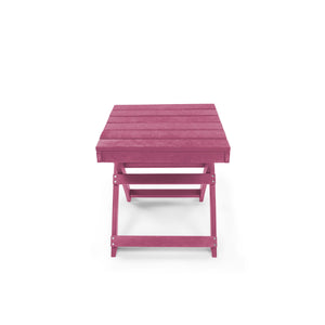 English Elm Seaview Recycled Hdpe Outdoor Folding Side Table Uv Resistant Patio Deck Use Burgundy B2745P409724