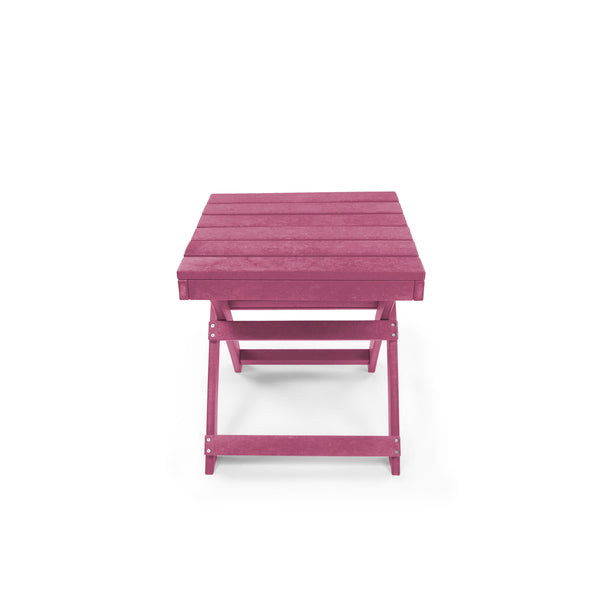 English Elm Seaview Recycled Hdpe Outdoor Folding Side Table Uv Resistant Patio Deck Use Burgundy B2745P409724