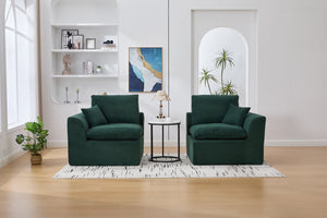 English Elm UNITED Cloud Couch Modular Sectional Sofa with Corduroy Cover, Ergonomic 2-Seater, No Assembly Needed Emerald W1568P371119