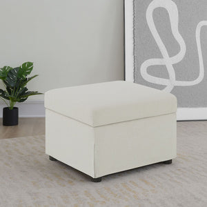 English Elm Merced Beige Upholstered Ottoman with Hydraulic Lift Top and Hidden Storage — Stylish Space Saver B062P375570