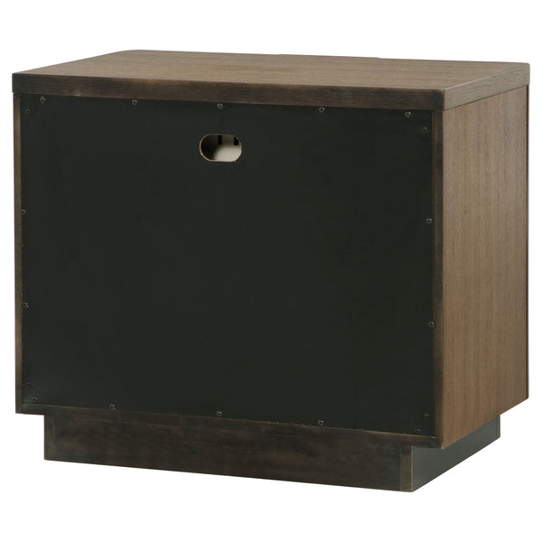 English Elm Moraga Fluted Ash Veneer Nightstand with Two Drawers for Modern Bedrooms B062P451801