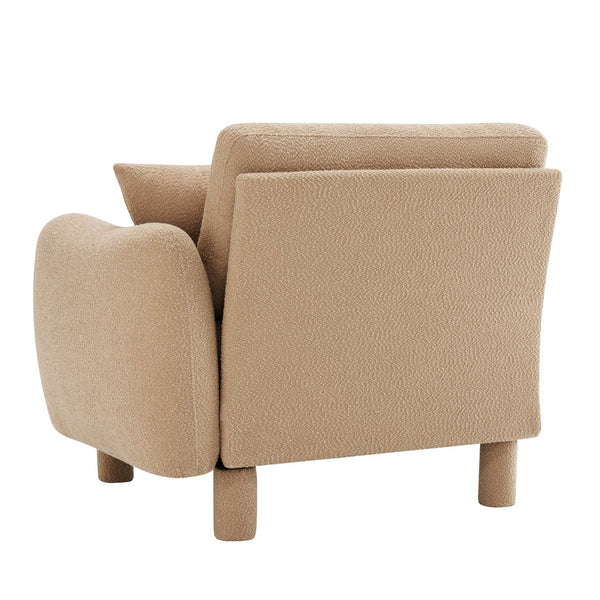 English Elm Lucas Boucle Polyester Sofa with Curved Arms Foam Cushions and Toss Pillows Included W3041P337364