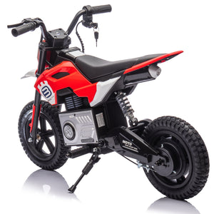 English Elm 24v Kids Electric Motocross Motorcycle 200w Hub Motor Suspension Led Bluetooth Audio Red W1578P225050
