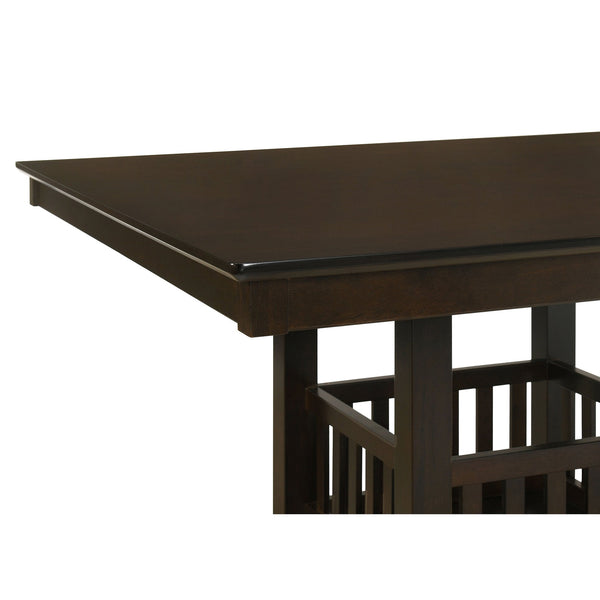 English Elm Finley Modern Espresso Counter Height Dining Table with Hidden Pedestal Storage, Sleek 48" Wood Design B062P350422