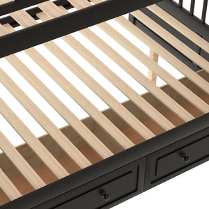 English Elm Full Over Bunk Bed Convertible Pine Frame with Storage Drawers for Kids Rooms Espresso GX000241AAP