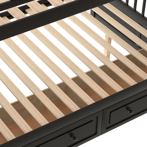 English Elm Full Over Bunk Bed Convertible Pine Frame with Storage Drawers for Kids Rooms Espresso GX000241AAP